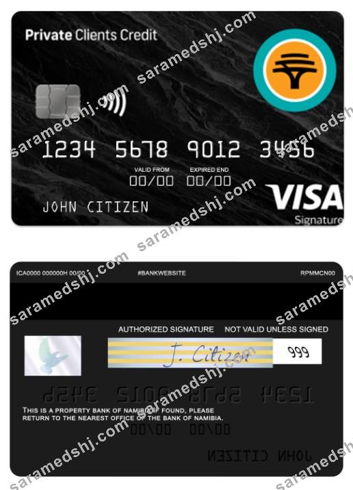 Namibia First National Bank private clients credit visa signature